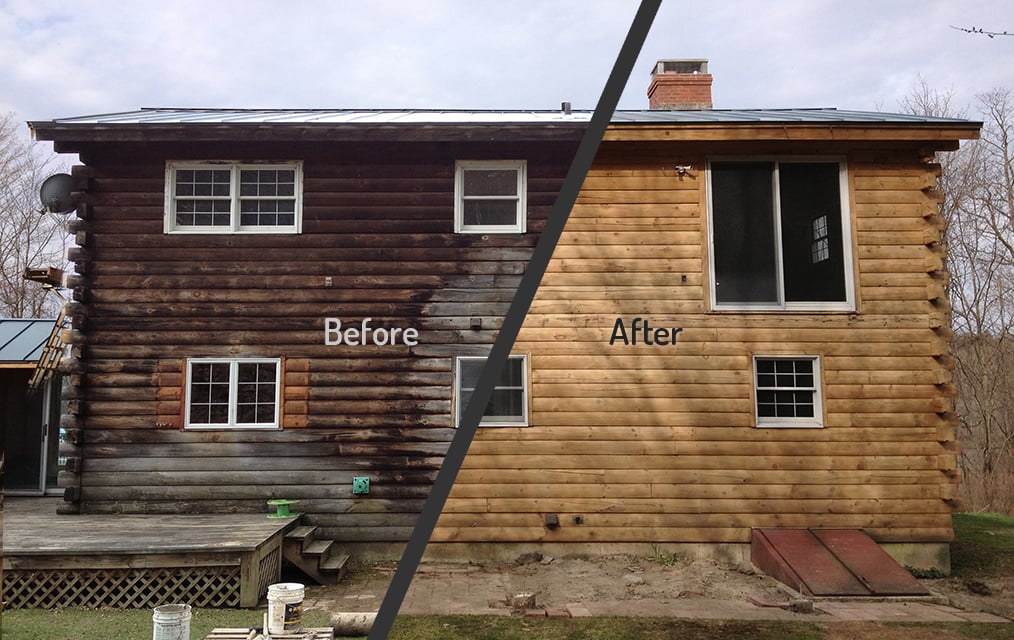 Log Home Restoration, Before & After