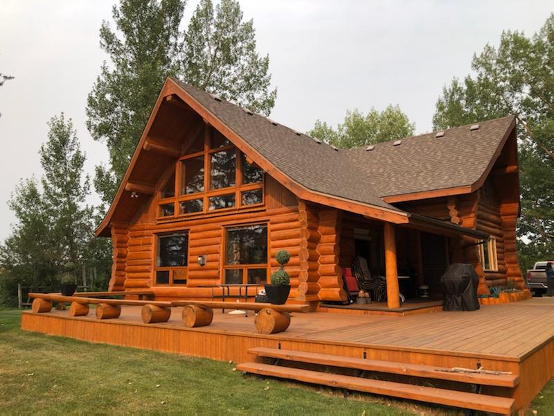 log cabin media and ice blasting in Sylvan Lake, Ontario